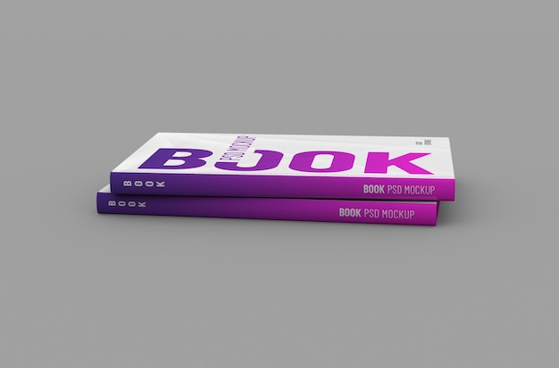 Editable high quality realistic thin hard cover book mockup on a clean background