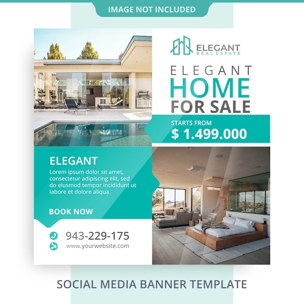 Editable home for sale real estate banner promotions