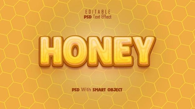 Editable honey themed text effect with honeycomb background