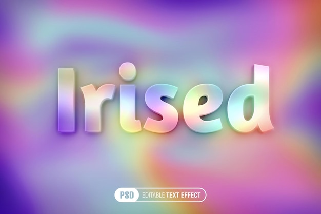 PSD editable iridiscent text effect