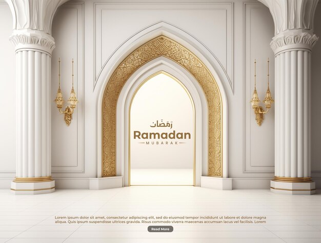 PSD modello di progettazione di biglietti di auguri islamici di ramadan modificabili