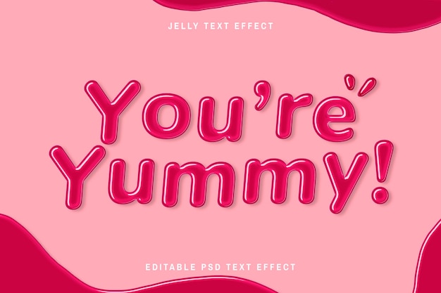 PSD editable jelly embossed text effect