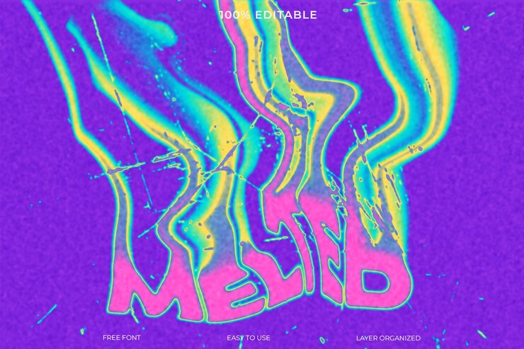PSD editable liquid font style