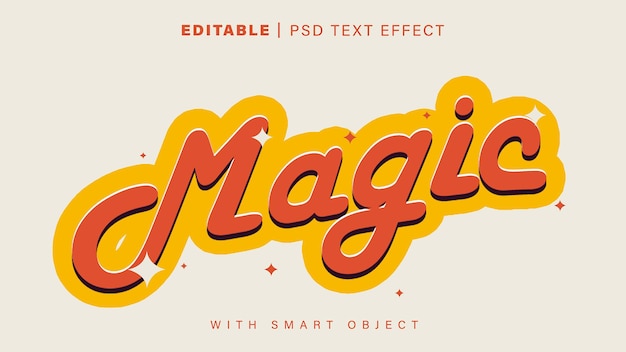 editable mac text effect a bright orange and red magic text effect with a white background