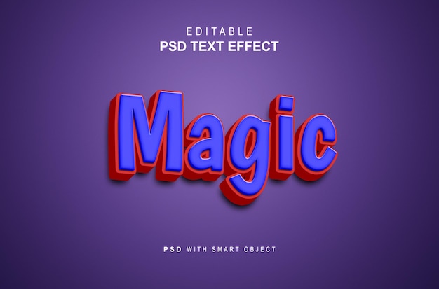 Editable magic text effect