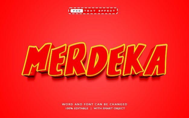 editable merdeka independence day text effect