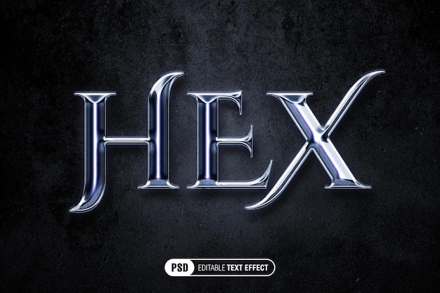 PSD editable metallic fantasy text effect