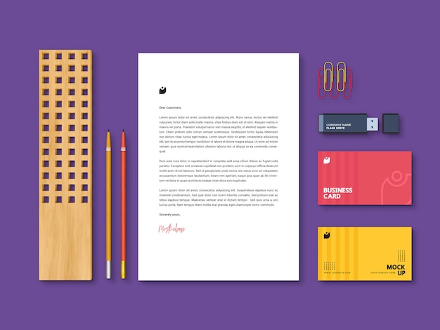 PSD editable modern high-quality branding stationery mockup template