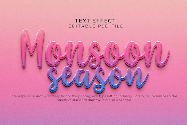 Editable monsoon season text effect