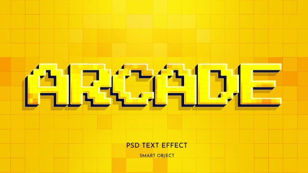 Editable pixel text effect stylized arcade game font style