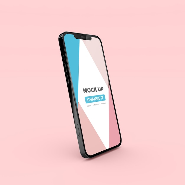 Editable premium mobile mockup for promotion application on clean background In left view