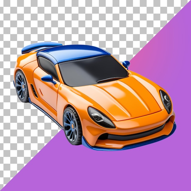 Editable psd cartoon two colors car mockup