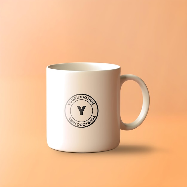 PSD editable psd mug mockup on a solid color background