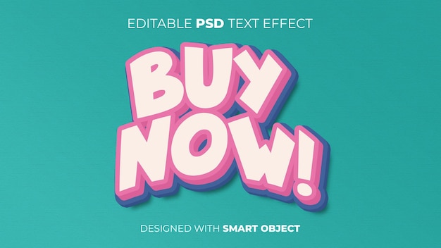 Editable PSD Text Effect of Buy Now for Title Copy Poster Event etc