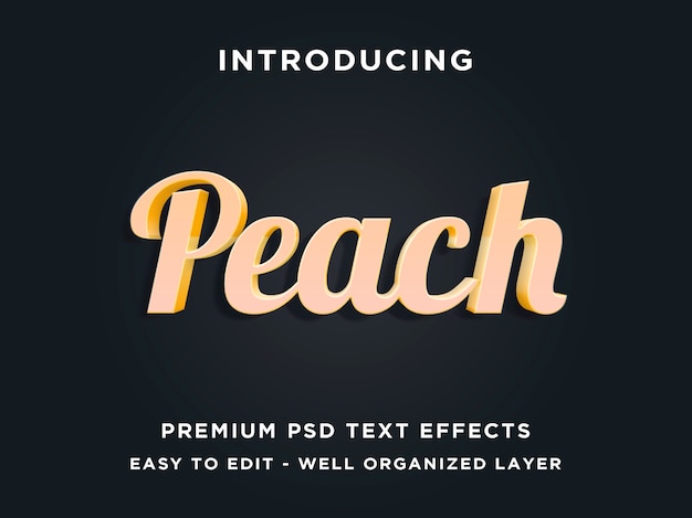 PSD editable psd text effect - peach golden style