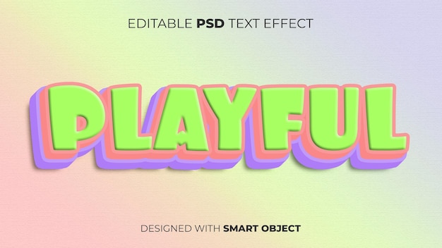 Редактируемый текстовый эффект PSD Playful для плаката с копией заголовка и т. Д.