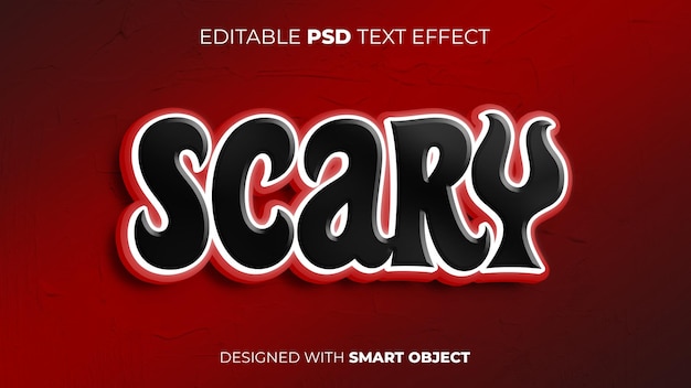 Editable PSD Text Effect of Scary for Title Copy Poster Event etc