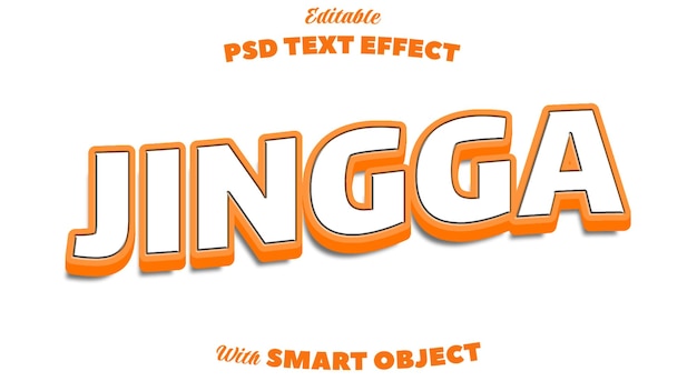 editable psd text effect with smart object jingga 3d