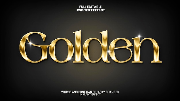 Editable Realistic Gold Text Effect
