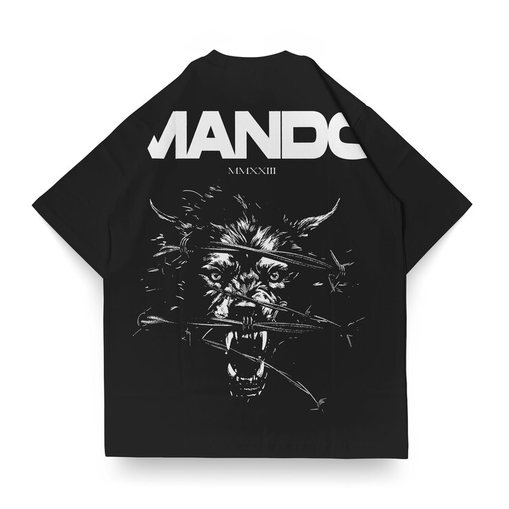 Editable realistic oversized black tshirt mockup PSD