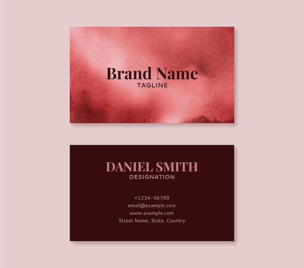 PSD editable red business card template design