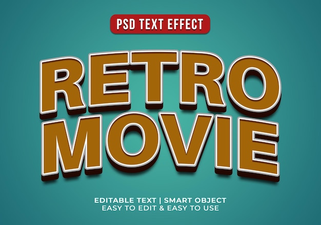 Editable retro 3d text effect