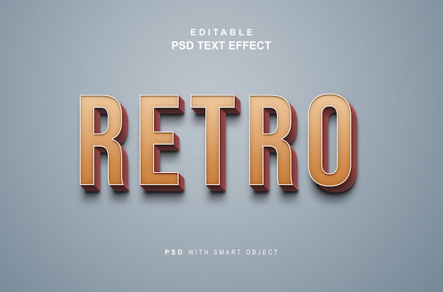 PSD editable retro text effect