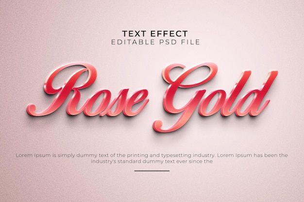 editable rose gold text effect