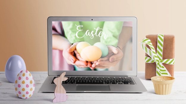 Editable scene creator easter mockup