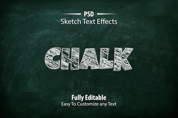 PSD editable sketch text styles effect