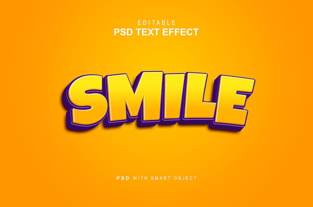 Editable smile text style effect