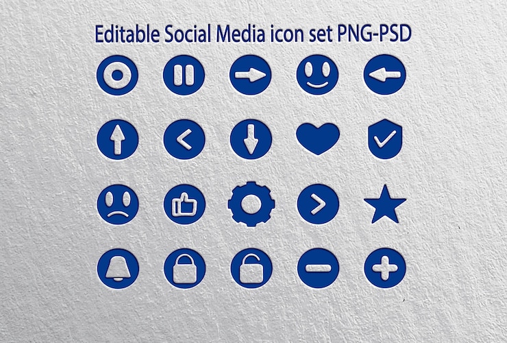 PSD 可以編輯的 png 和 psd 格式的社交媒體圖標集