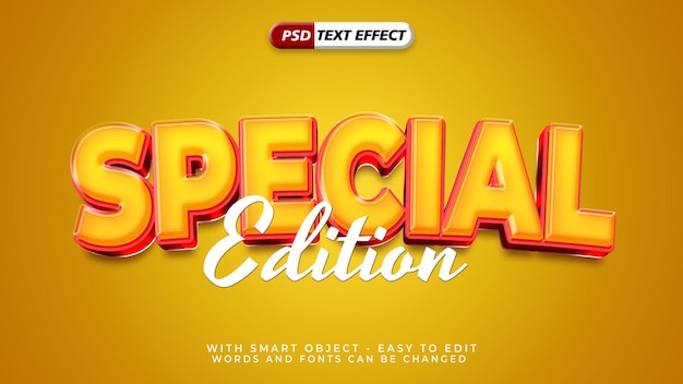Editable special edition text effect with 3d style