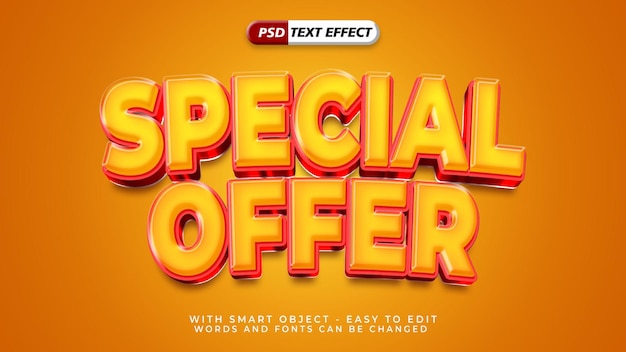 Editable special offer text effect with 3d style