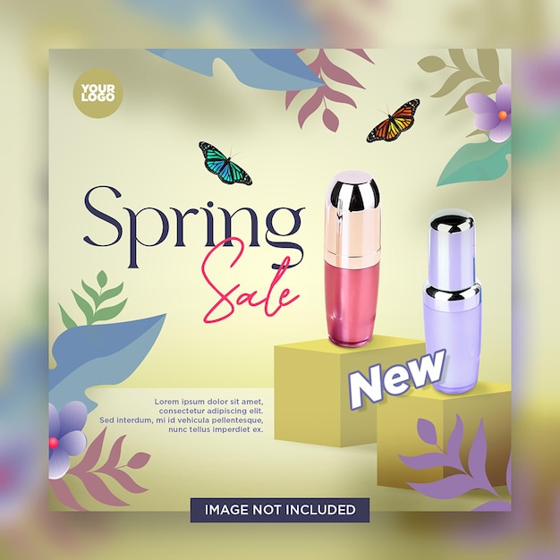 PSD editable spring sale instagram post template