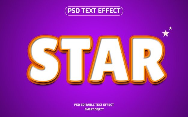 Editable star logo text effect