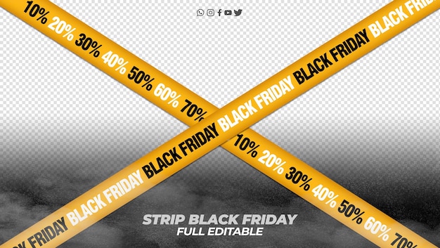 PSD striscia modificabile per composizioni del black friday