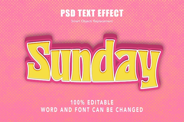 Editable Sunday Retro font text template