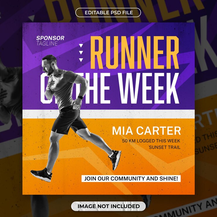 PSD editable templates for marathon and running events