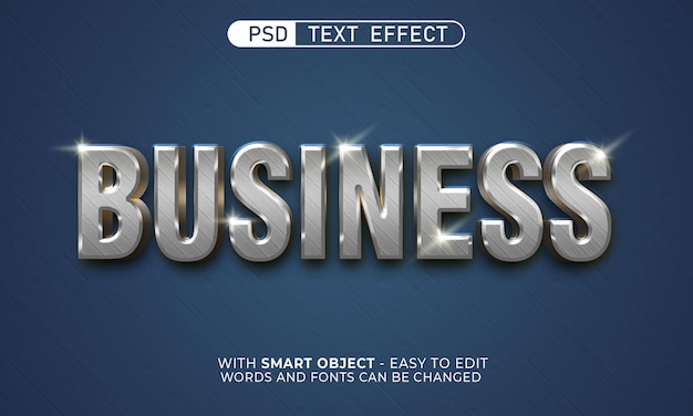 PSD editable text business style with 3d effect