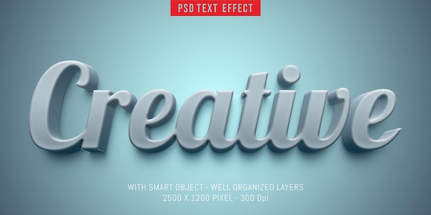 Editable text creative style with 3d effect