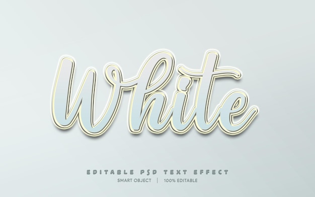 Editable text effect 3d white text style