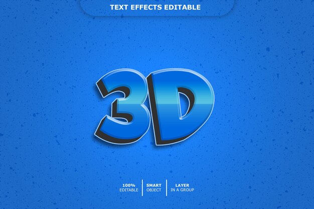 Editable text effect - 3d