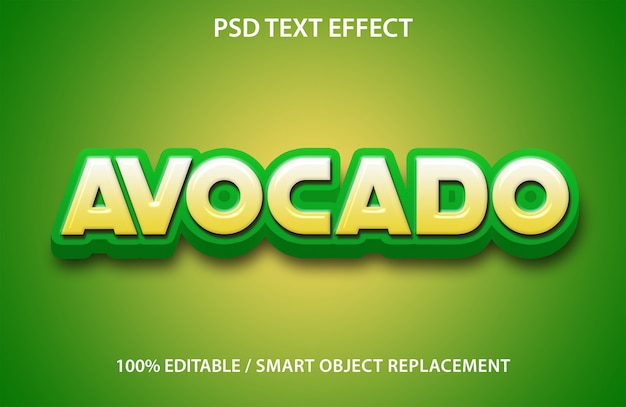 Editable Text Effect Avocado Fruit Premium