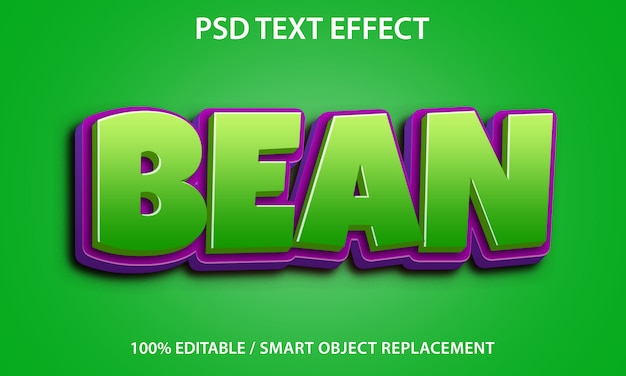 PSD editable text effect bean premium