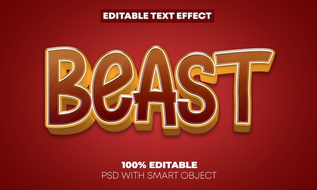 Editable text effect beast text style