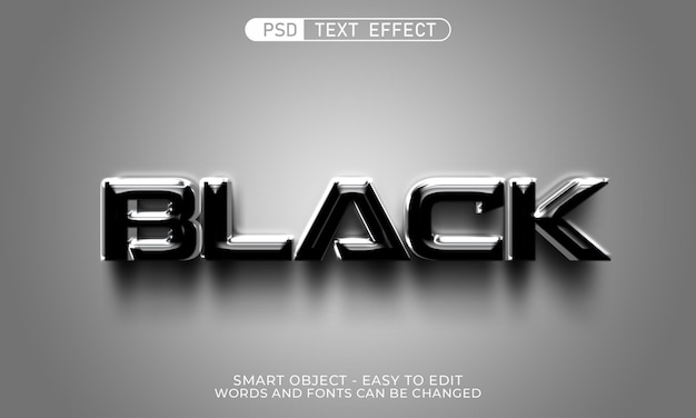 PSD 編集可能なテキスト効果黒の3dスタイル