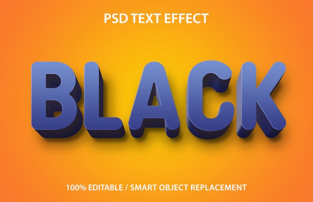 PSD editable text effect black