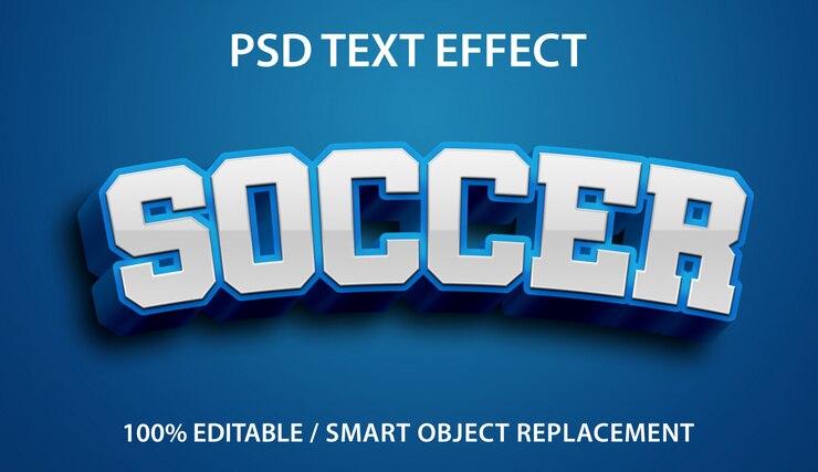 Редактируемый текстовый эффект Blue Soccer