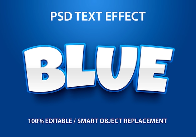 Editable text effect blue